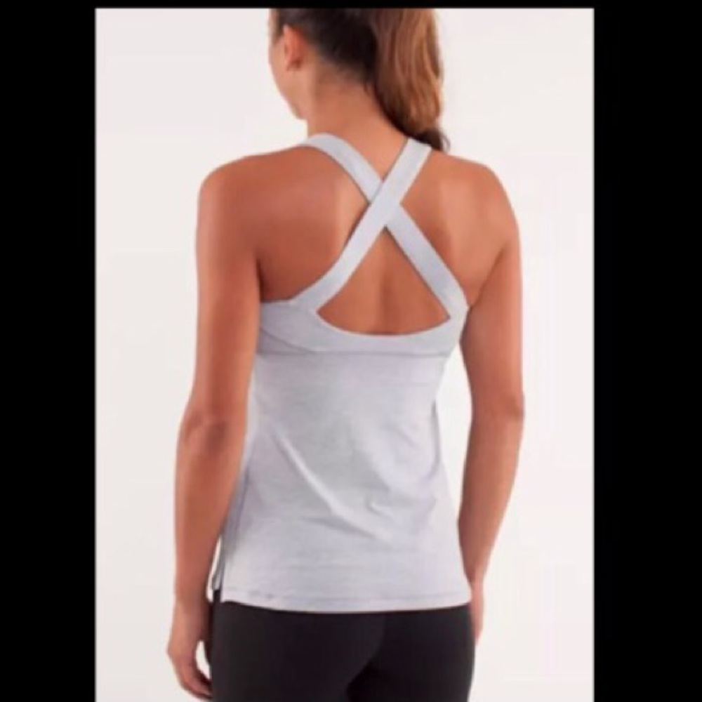 Lululemon Top Speed Tank Heathered Silver Slate S